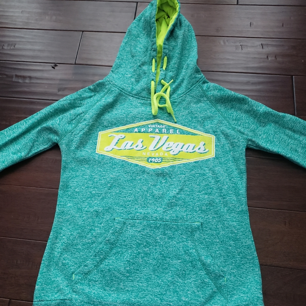 Turquiose & Neon Green  Las Vegas Hoodie